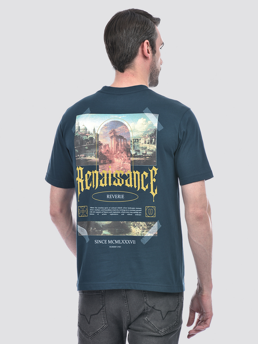 Numero Uno Men Graphic Print Turquoise T-Shirt